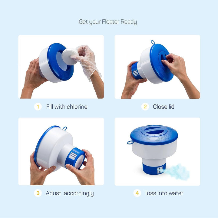 Adjustable Floating Chlorine Dispenser for Hot Tubs, Spas and Above Ground Pools