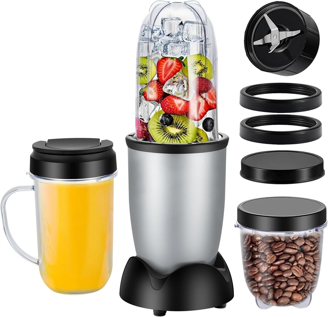 Small Bullet Blender 11 Piece Set, Compact Single Serve Blender for Shakes and Smoothies, Black