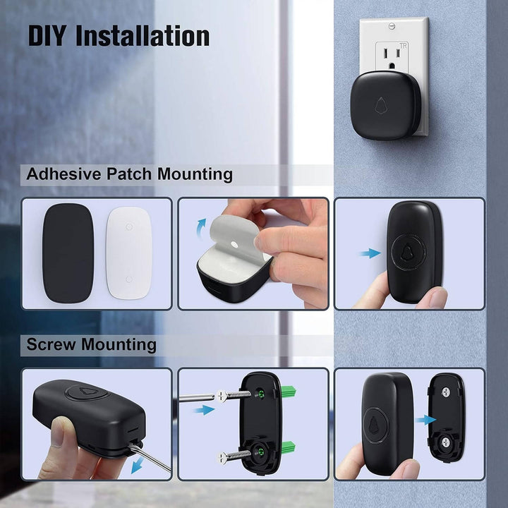 Wireless Smart Doorbell, No Camera, 1000ft Range, 58 Chimes, LED Indicator, Waterproof, Easy Install (M520 F55)