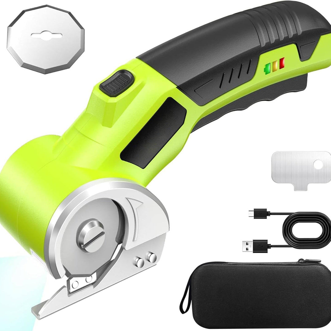 Cordless Rechargeable Electric Scissors, Portable Cutter for Fabric, Cardboard, Carpet and Leather