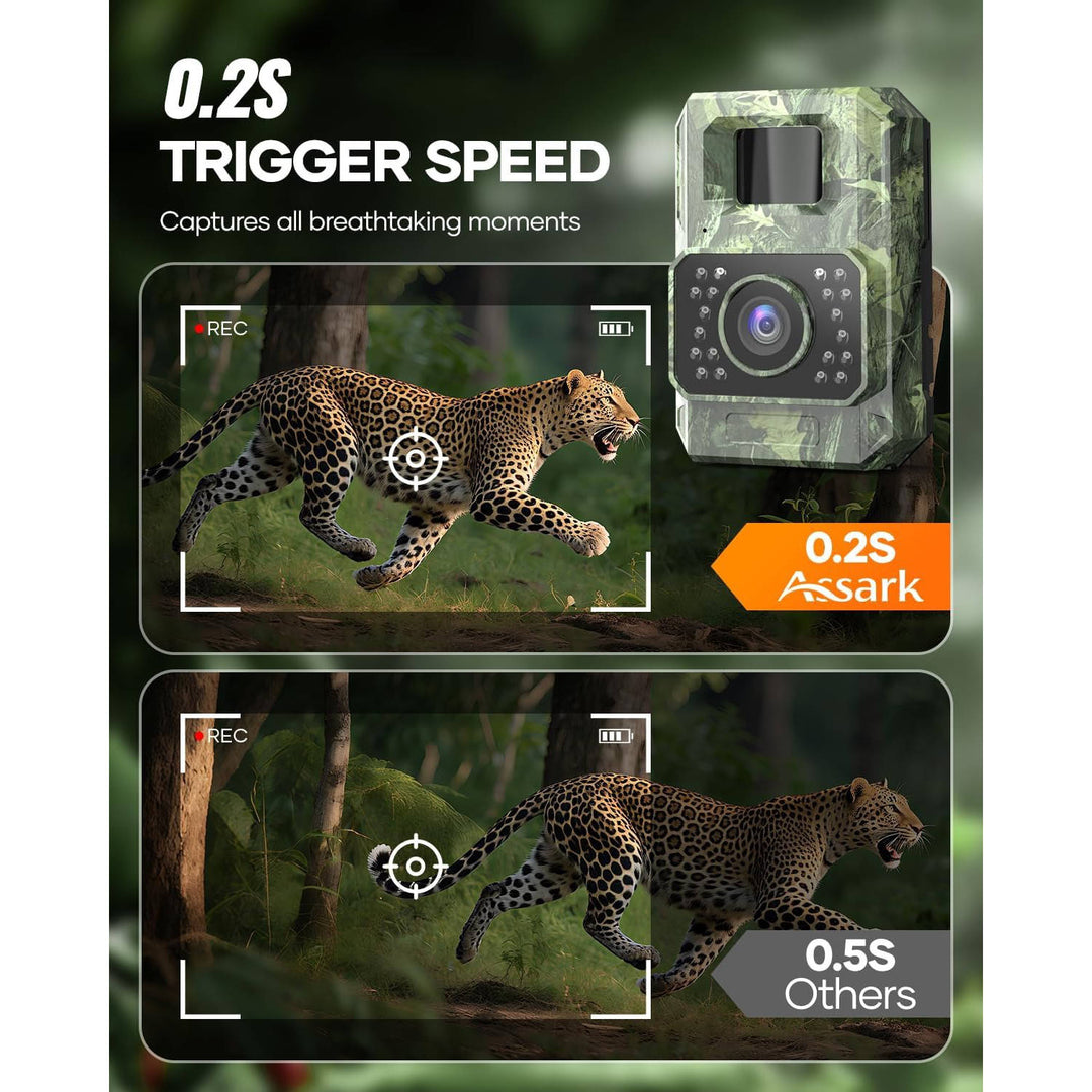 WiFi Wireless Solar Trail Camera with Night Vision, 48MP, 30FPS