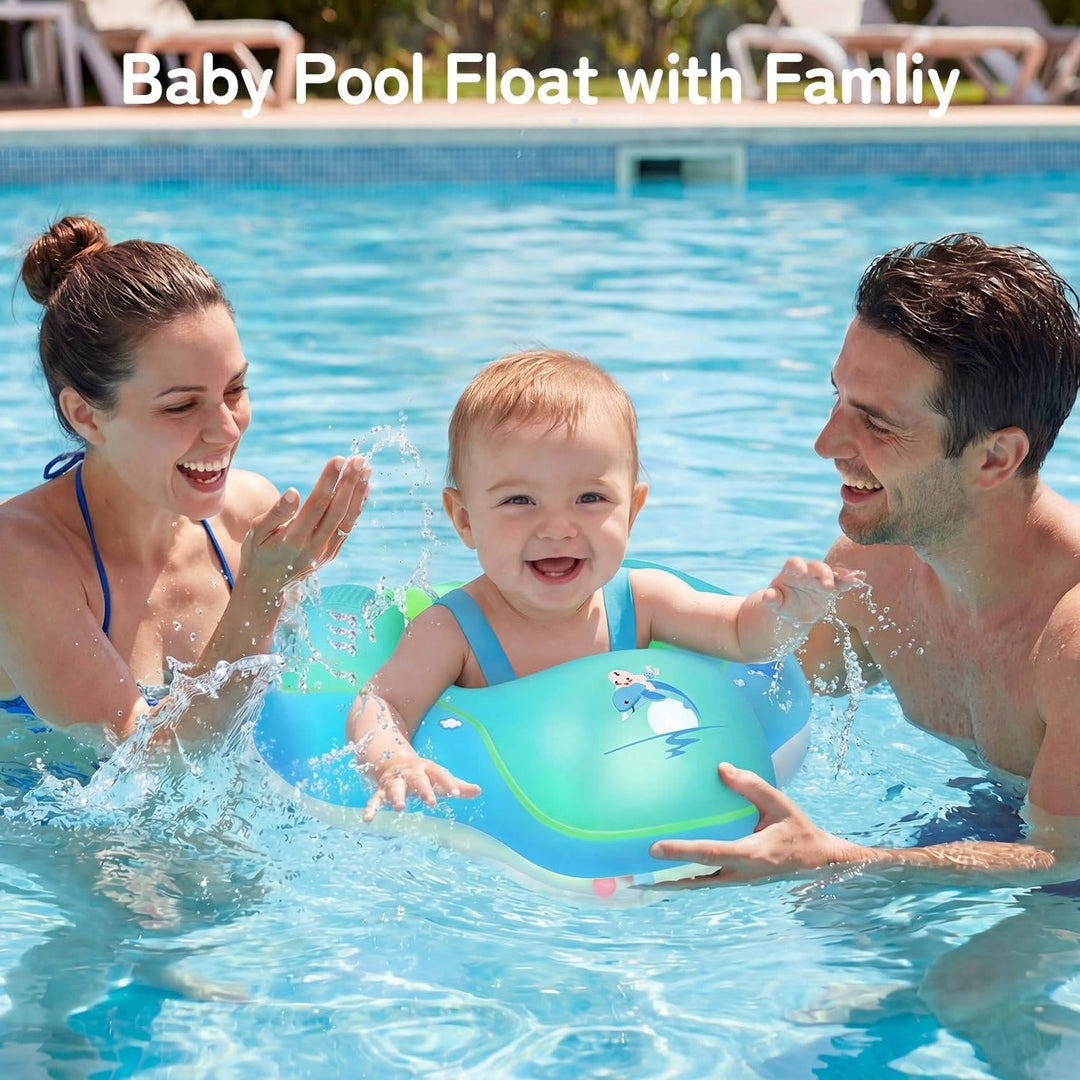 Baby Pool Float with Canopy UPF50 Plus, No Flip Inflatable Float for 3-36 Months Toddler Safe Swim Floaties