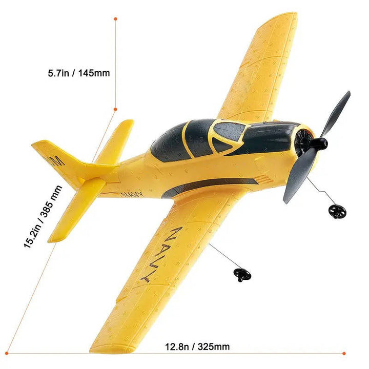 RC Plane 4 Channel 2.4GHz, Easy Fly Trainer with Gyro Stabilizer, 2 Batteries for Beginners and Kids