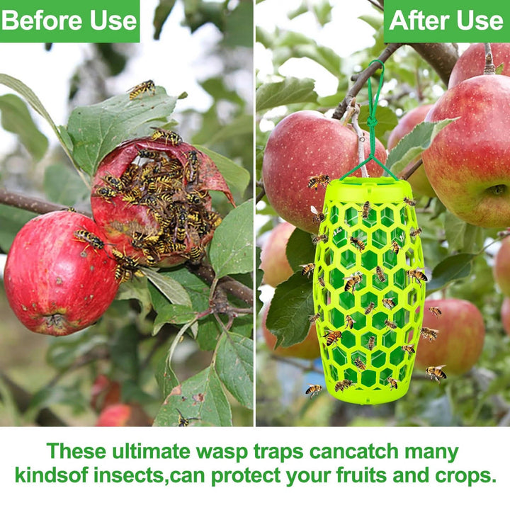 2 Pack Outdoor Wasp Traps, Reusable Hanging Bee and Hornet Catcher for the Garden