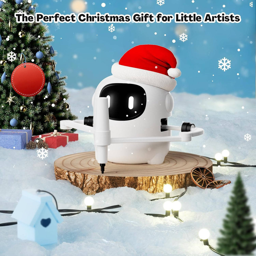 Kids Drawing Robot with 150 Cards, Voice Interactive Educational Art Toy for Ages 3-8