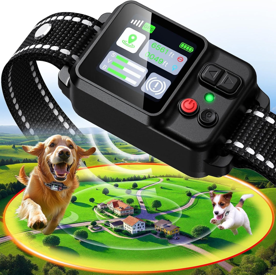 Wireless Dog Collar Fence System, Invisible Electric Fence with 3 Training Modes, Waterproof Rechargeable Pet Containment, 49 to 6561ft Range
