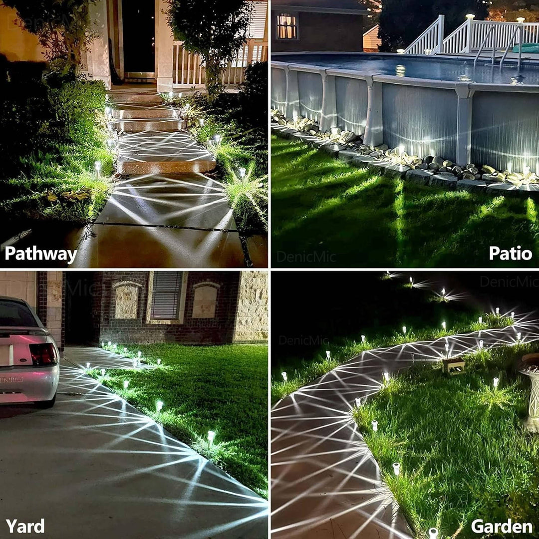 10 Pack Solar Outdoor Lights, Waterproof Cool White LED Pathway Lights for Gardens, Pathways and Driveways
