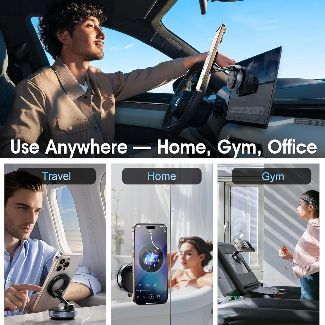 MagSafe Foldable Magnetic Car Phone Mount, Hands Free 360 Degree Design
