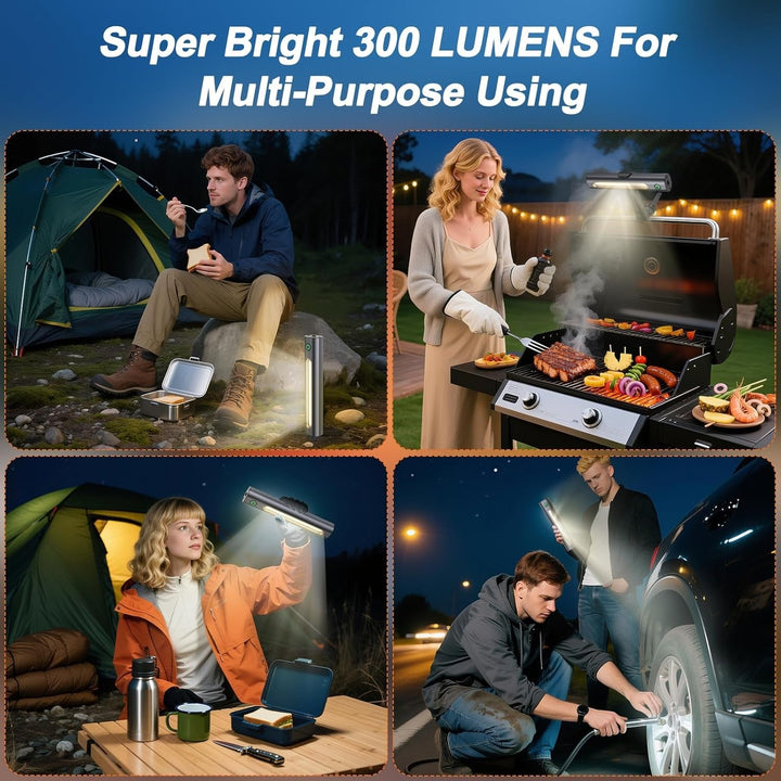 Rechargeable BBQ Grill Light 360 Degree, Magnetic Waterproof USB C Grill Light with 2 Level Brightness for Outdoor Grilling
