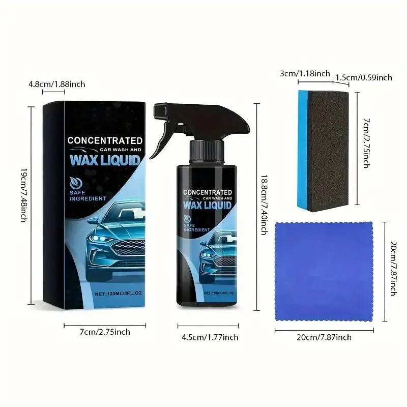 Multi Functional Car Ceramic Coating Spray, Polishing Spot Remover, 2026 High Gloss Paint Protection Kit with Microfiber Towel and Sponge