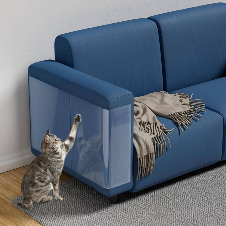 10 Pack Clear Cat Scratch Furniture Protectors for Couch and Doors with Twist Pins