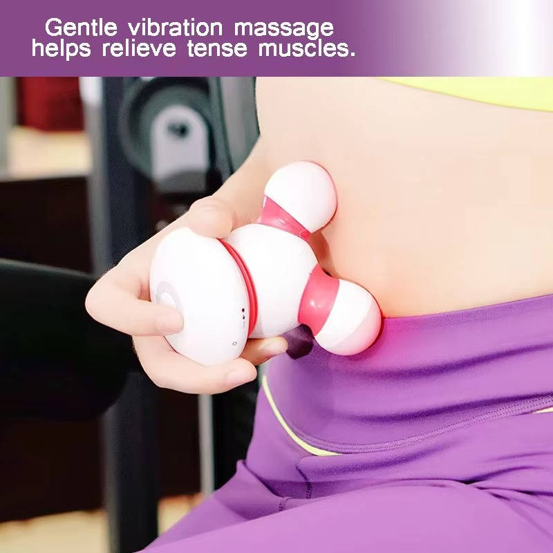 Handheld Body Massager Portable Mini Vibrating Massager with LED Light, Battery Operated for Neck Back Arms Legs Pain Relief Easy Grip