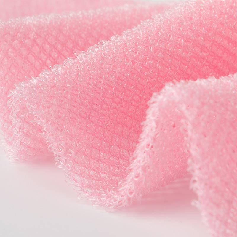 Exfoliating Shower Net Sponge with Drawstring, Body Scrubber for Bath and Back Cleaning