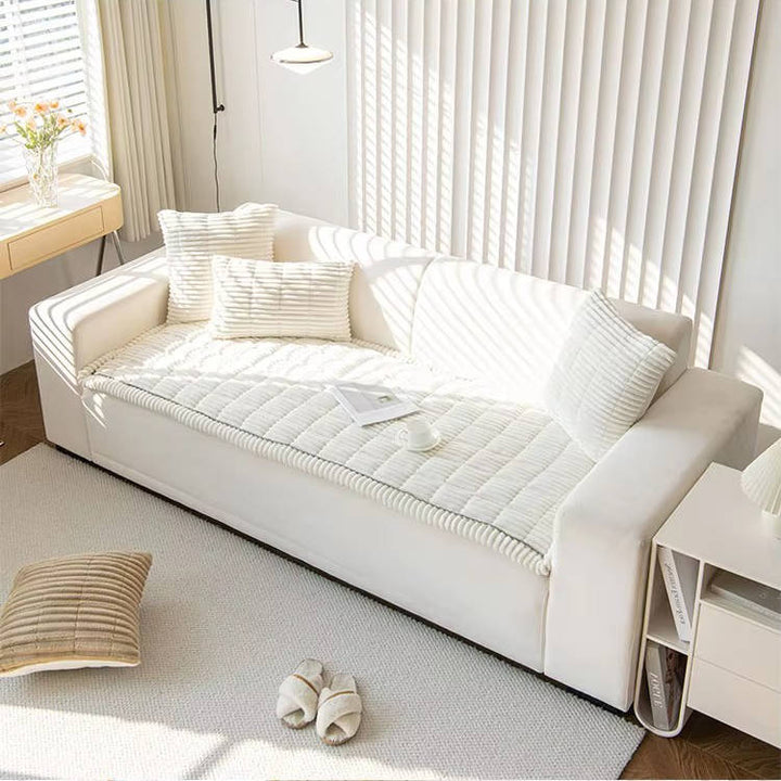 Non Slip Fuzzy Pet Couch Cover for 2-3 Cushion Sofa, Washable Soft Furniture Protector Slipcover