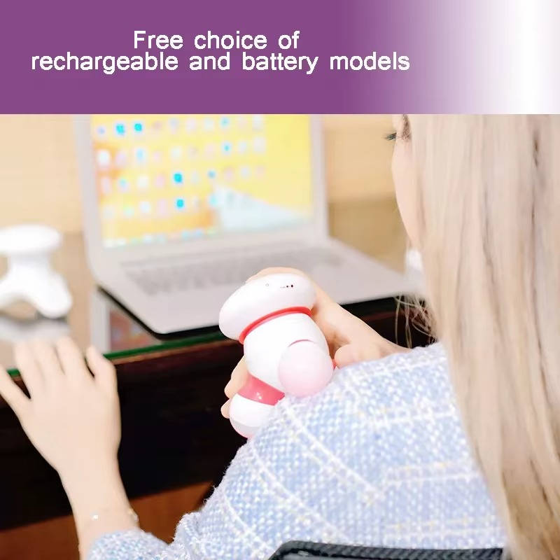 Handheld Body Massager Portable Mini Vibrating Massager with LED Light, Battery Operated for Neck Back Arms Legs Pain Relief Easy Grip