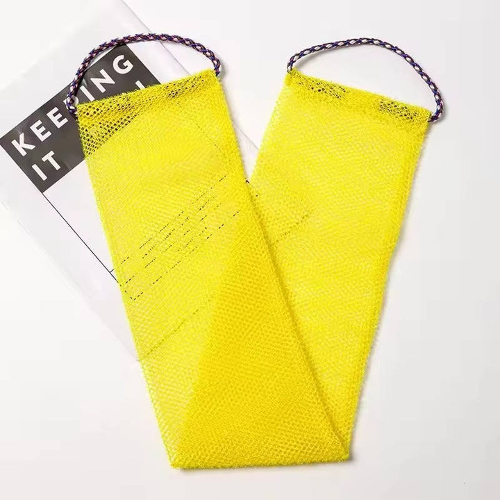 Exfoliating Shower Net Sponge with Drawstring, Body Scrubber for Bath and Back Cleaning