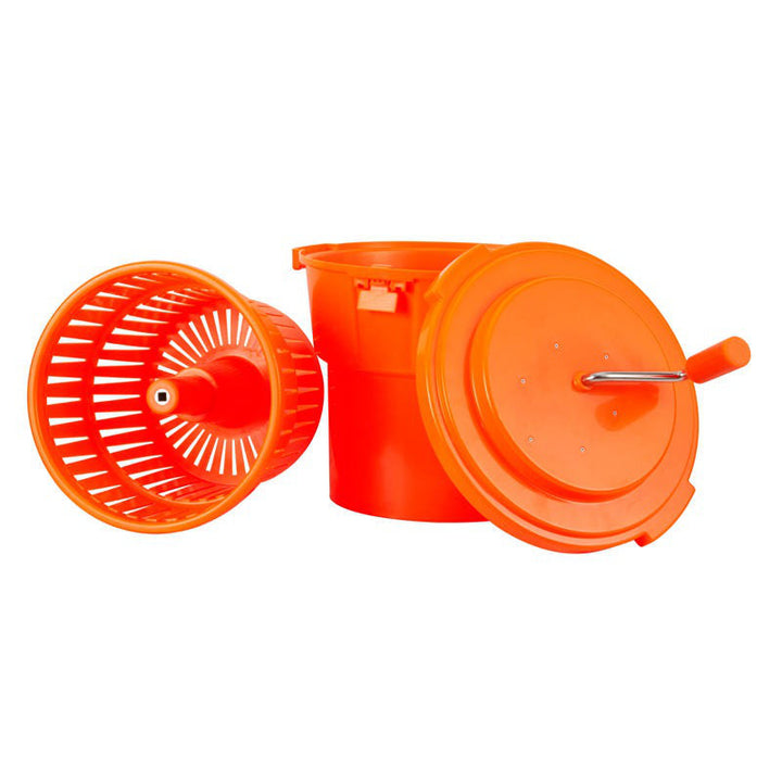 Large Manual Salad Spinner, 6.5 Gallon Commercial Vegetable Dryer with Handle for Restaurants and Catering