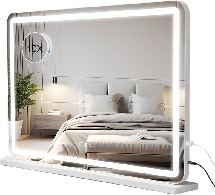 LED Vanity Mirror with Lights Dimmable, Makeup Mirror with 3 colour Modes Touch Screen Desk Mirror