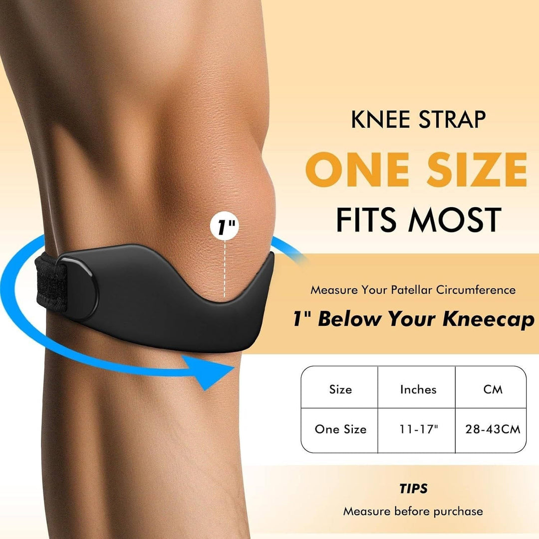 Patellar Tendon Strap 2 Pack, Relief from Meniscus Tear and Knee Pain