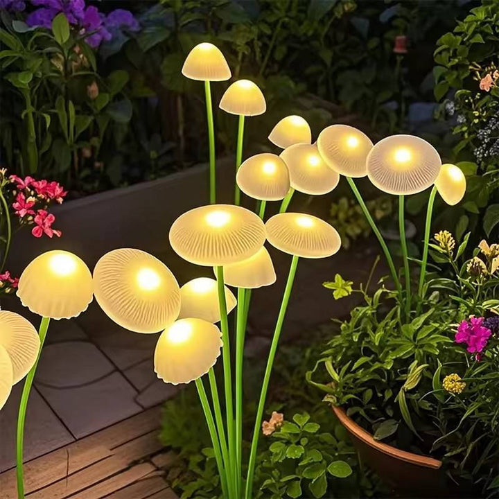 Solar Mushroom Garden Lights Dual Mode, Waterproof LED Outdoor Decorative Lights for Yard Pathway