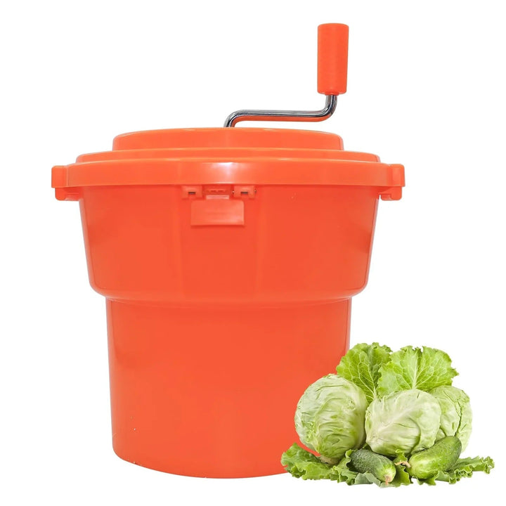 Large Manual Salad Spinner, 6.5 Gallon Commercial Vegetable Dryer with Handle for Restaurants and Catering