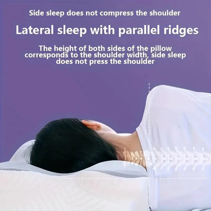 Cervical Memory Foam Neck Pillow, Ergonomic Cooling Support for Side and Back Sleepers with Adjustable Ice Silk Case