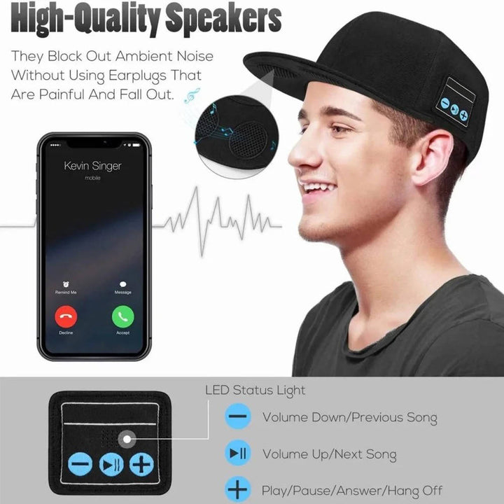 Wireless Bluetooth Baseball Cap with Speaker, Bluetooth Hat, for Music and Calling