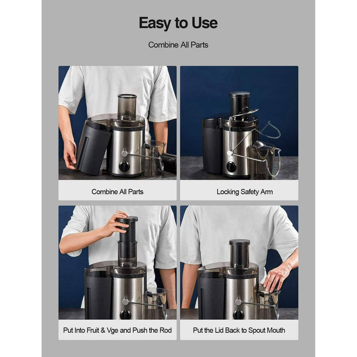800W Centrifugal Juicer Extractor, Stainless Steel Juicer Machine with 3 Inch Wide Feed Chute for Fruits and Vegetables