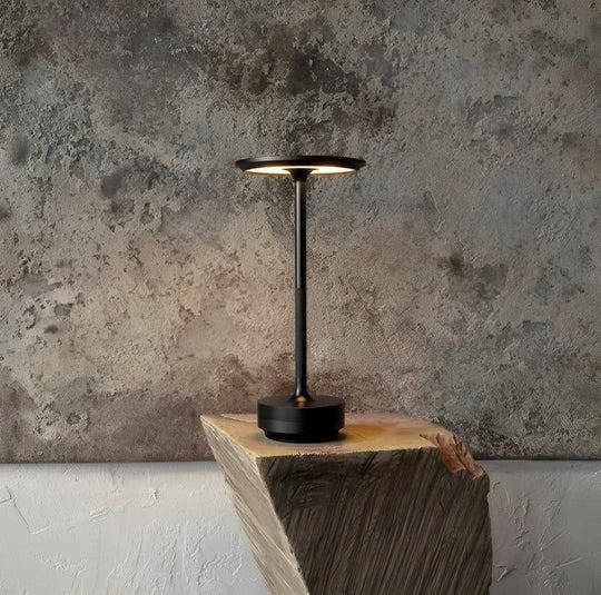 Modern Cordless Touch LED Table Lamp, Wireless Electroplated Metal Bedside Night Light for Bedroom and Living Room