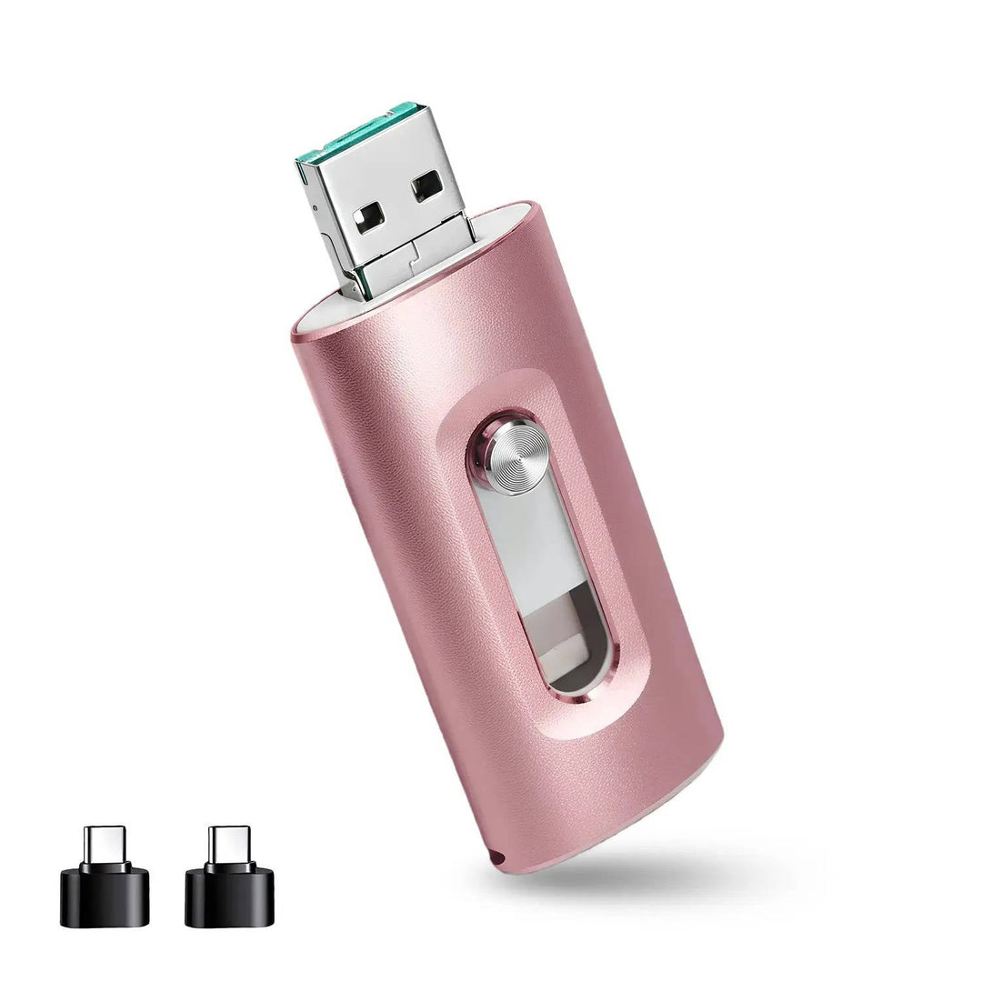 3 in 1 High Speed Flash Drive for iPhones, Android and PC, Photo Stick and Backup Drive