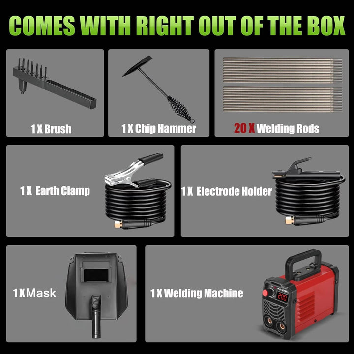 Mini Portable Stick Welder, 110 220V MMA Arc Welding Machine with LED Digital Display and Smart Voltage Conversion