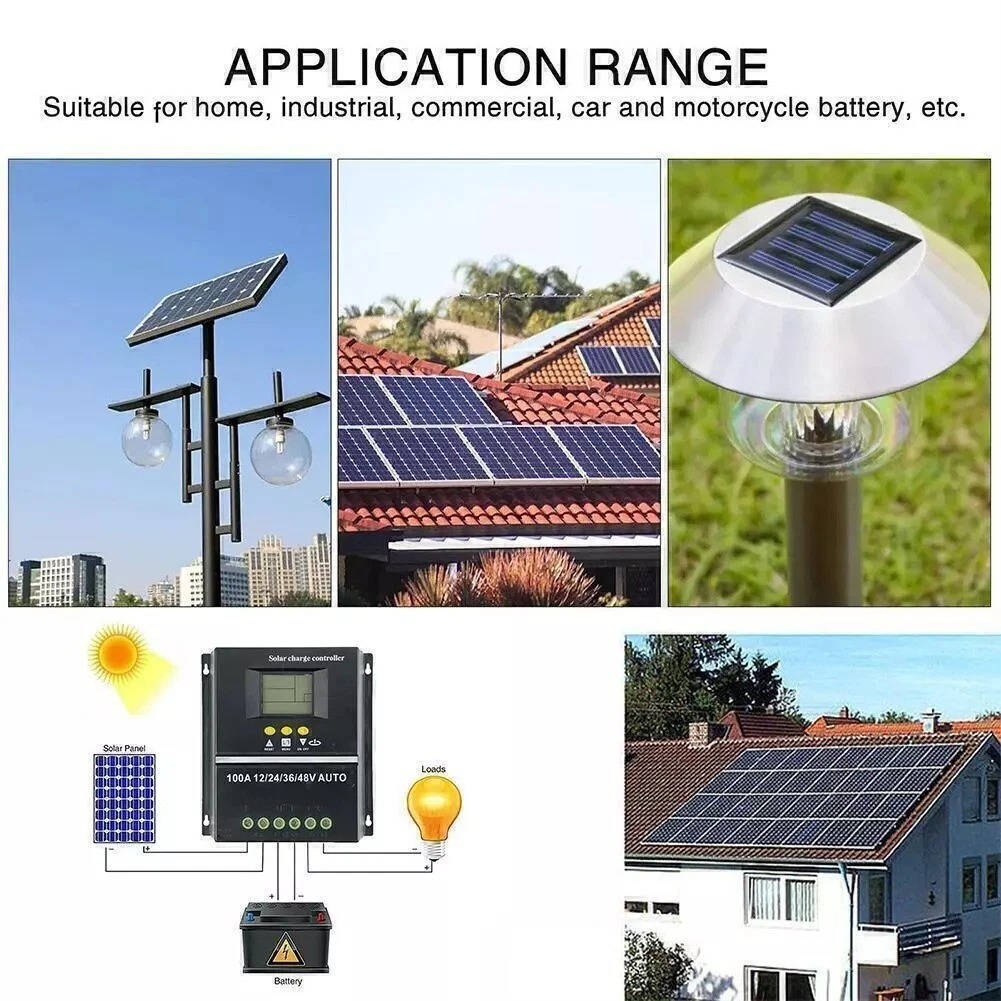 400W MPPT Solar Charge Controller, 12V 24V 36V 48V Solar Battery Charging Controller for Solar Panels