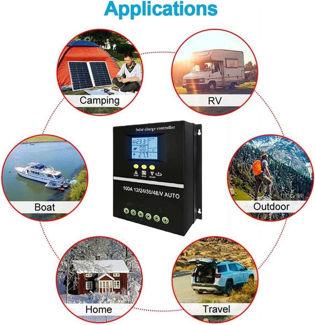 400W MPPT Solar Charge Controller, 12V 24V 36V 48V Solar Battery Charging Controller for Solar Panels