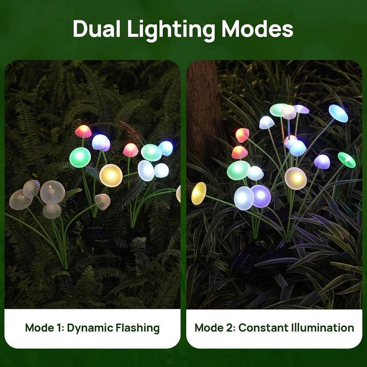 Solar Mushroom Garden Lights Dual Mode, Waterproof LED Outdoor Decorative Lights for Yard Pathway