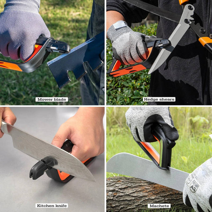 Multi Tool Sharpener for Garden Tools, Lawn Mower Blade Axe Pruner Shears Sharpening Tool