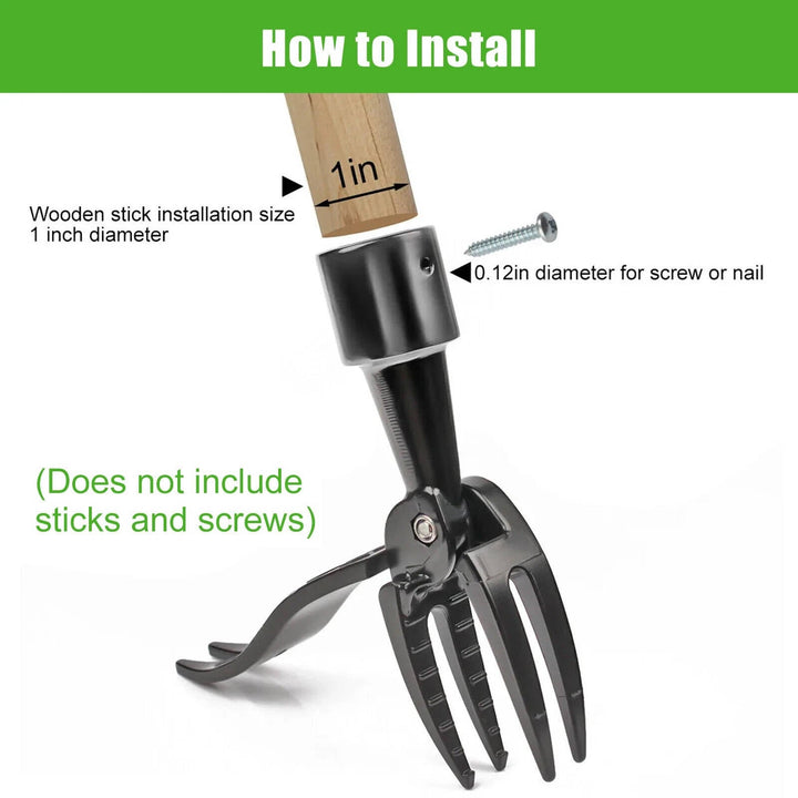 Stand Up Weed Puller Tool Claw, Garden Root Remover Easy Outdoor Weeding Tool
