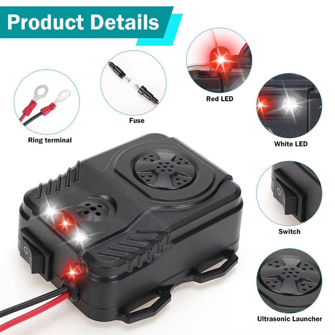 Ultrasonic Car Engine Rodent Repeller, Under Hood Rat and Mouse Deterrent for Vehicle Wiring and Pest Control Protection