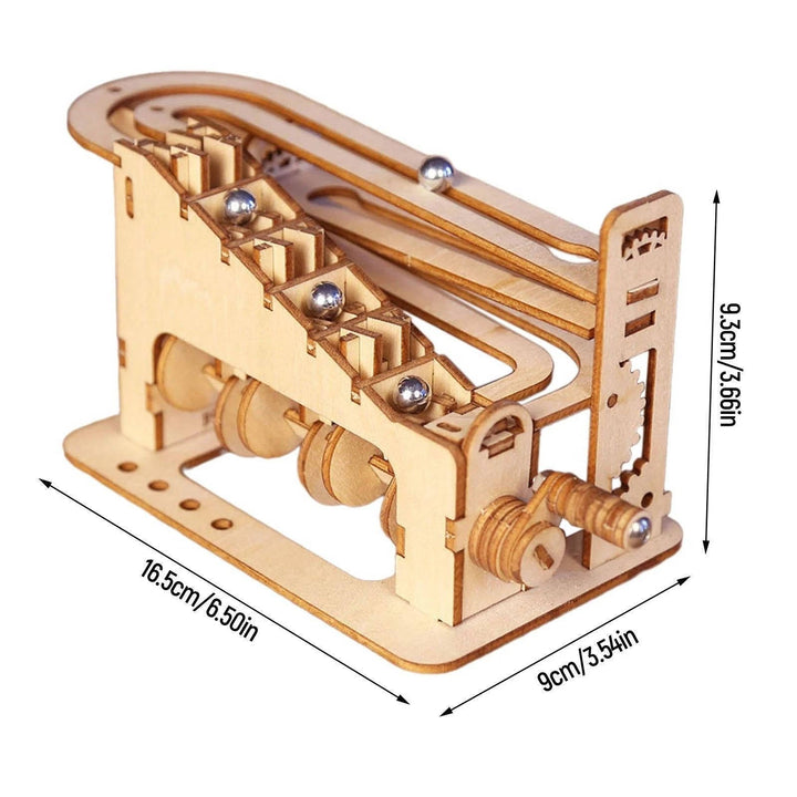 Wooden Marble Run 3D Puzzle Kit DIY Mechanical Building Model