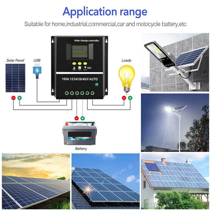 400W MPPT Solar Charge Controller, 12V 24V 36V 48V Solar Battery Charging Controller for Solar Panels