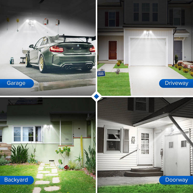 15W 2000 Lumens Motion Sensor LED Flood Light, 180 Degree Outdoor Security Light White