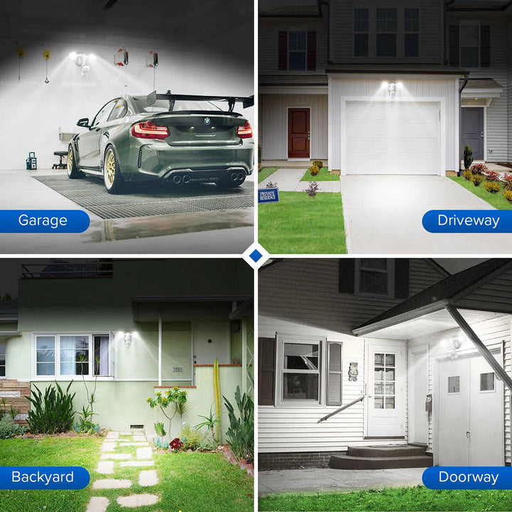 15W 2000 Lumens Motion Sensor LED Flood Light, 180 Degree Outdoor Security Light White