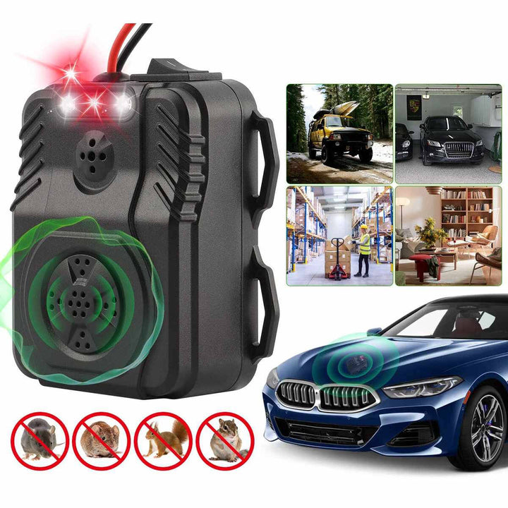 Ultrasonic Car Engine Rodent Repeller, Under Hood Rat and Mouse Deterrent for Vehicle Wiring and Pest Control Protection
