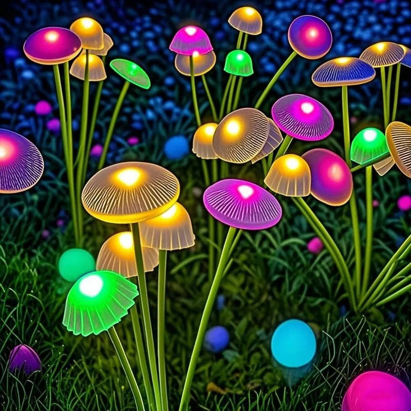 Solar Mushroom Garden Lights Dual Mode, Waterproof LED Outdoor Decorative Lights for Yard Pathway