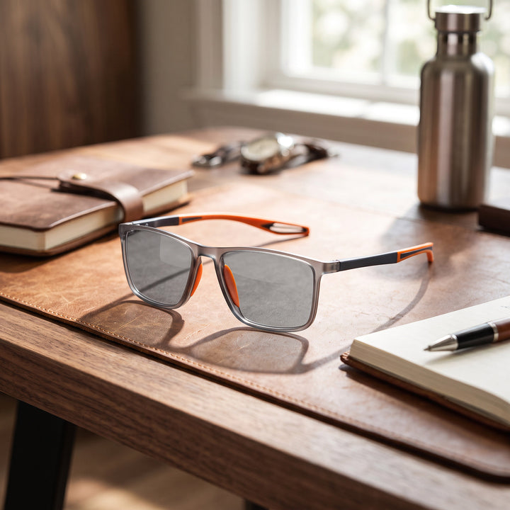 Progressive Titanium Glasses with Blue Light Blocking and Scratch Resistant Coating