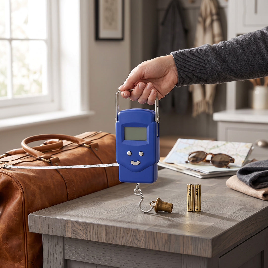 Hanging Scale with Integrated Tape Measure and Blue LCD Display, 110lb Capacity
