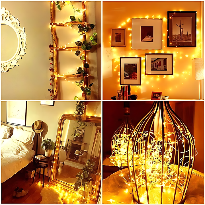100 Pack Waterproof Mini LED Fairy String Lights with Flexible Silver Wire for Weddings and Party Decor