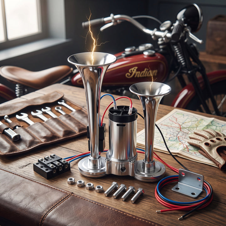 Dual Horn System with Built-In Compressor for 12V Vehicles