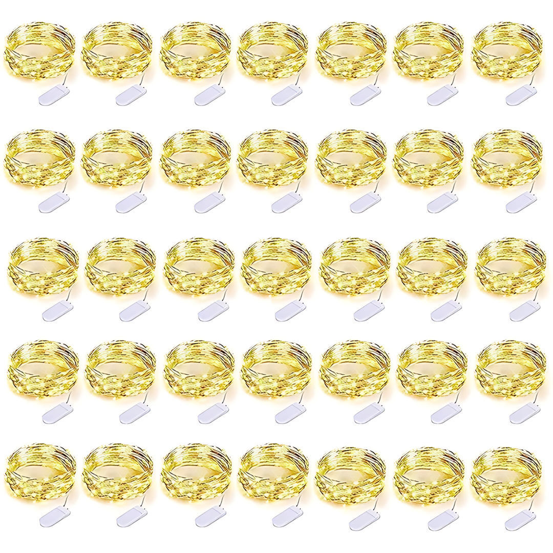 100 Pack Waterproof Mini LED Fairy String Lights with Flexible Silver Wire for Weddings and Party Decor