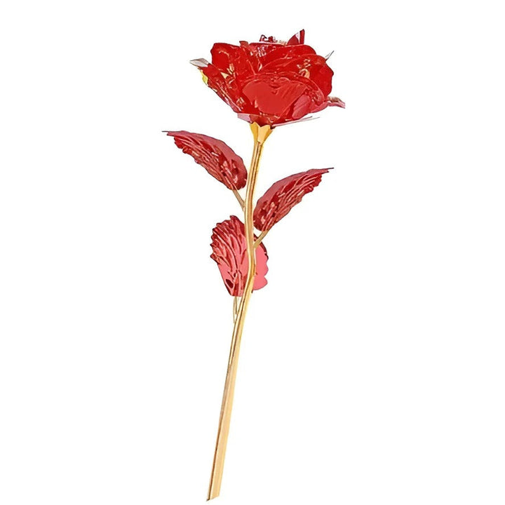 Holographic Rose with Hand-Placed Petals and Iridescent Coating, 10 Inch