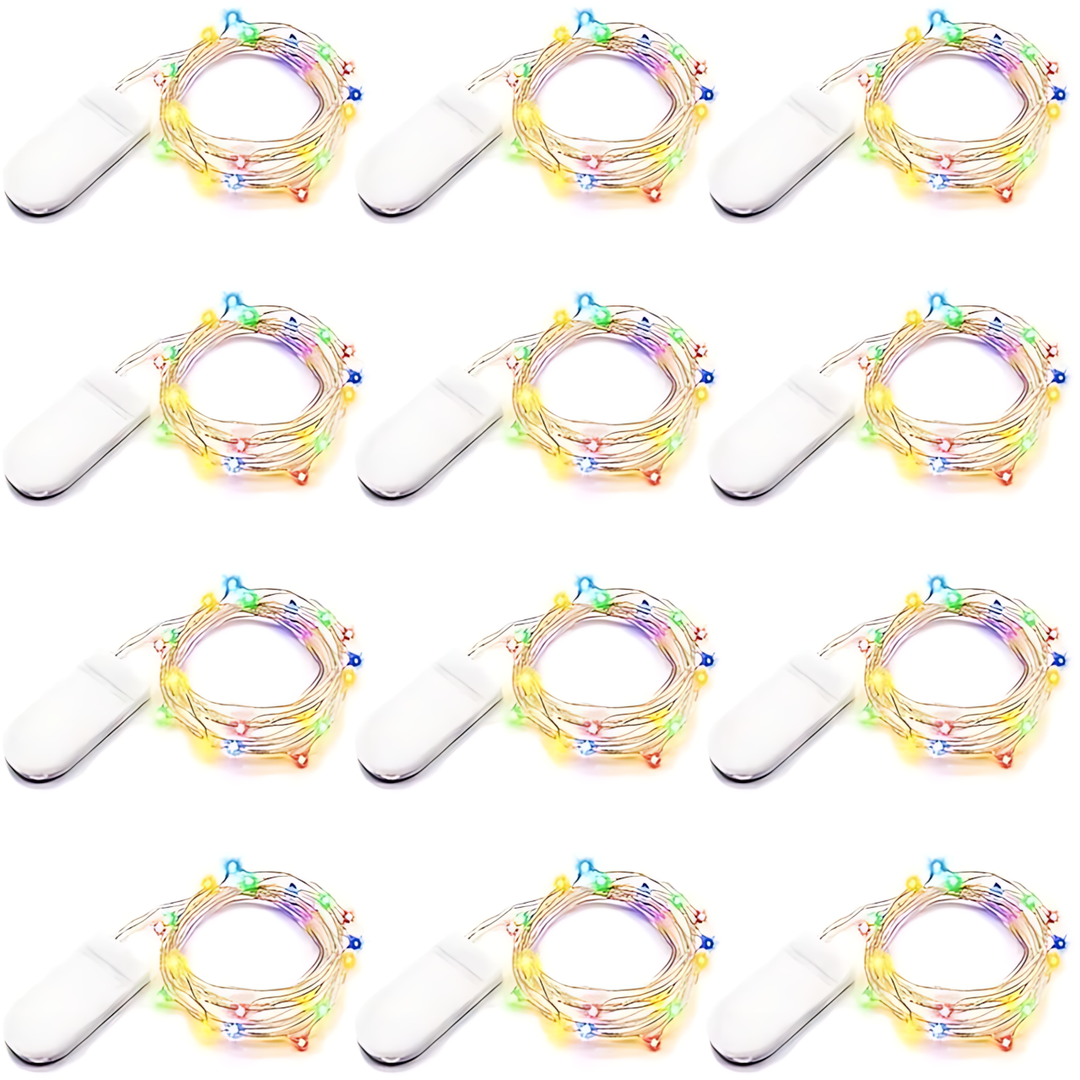 100 Pack Waterproof Mini LED Fairy String Lights with Flexible Silver Wire for Weddings and Party Decor